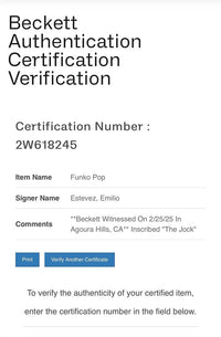 Emilio Estevez Signed Funko Pop #1656 "Andrew" (The Breakfast Club) w/Inscription - Beckett COA