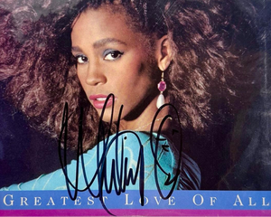 Whitney Houston Signed Album Cover (Greatest Love Of All)  - ACOA