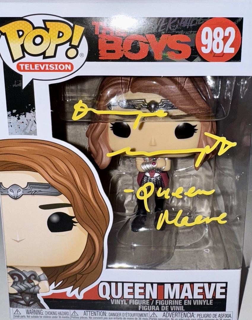 Dominique McElligott Signed Funko Pop #982 (The Boys) w/character name - JSA COA #01
