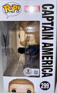 Chris Evans Signed Funko Pop #299 "Captain America" Avengers Infinity War (Black Ink) - Beckett COA