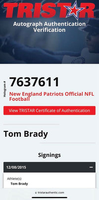 Tom Brady Autographed NFL Duke Official Football TriStar & GOAT COA