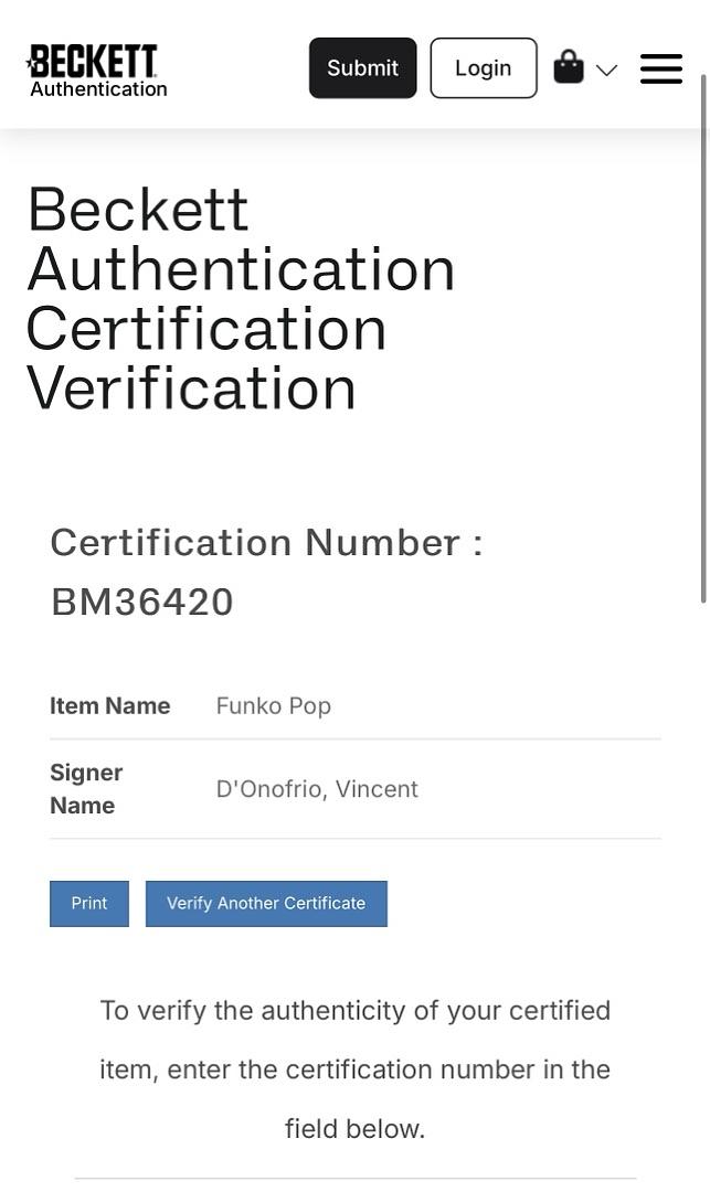 Vincent D'Onofrio Signed Funko Pop #1336 "Kingpin" (Echo) - Beckett COA