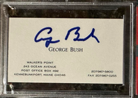 George Bush Signed Business Card - PSA COA Kennebunkport