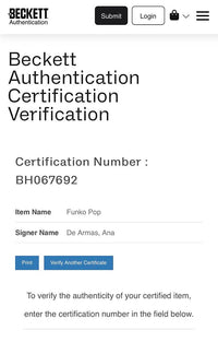 Ana De Armas Signed Funko Pop #1014 "Paloma" (James Bond) - Beckett COA