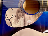 Taylor Swift Signed Blue/Black Guitar - JSA COA #02
