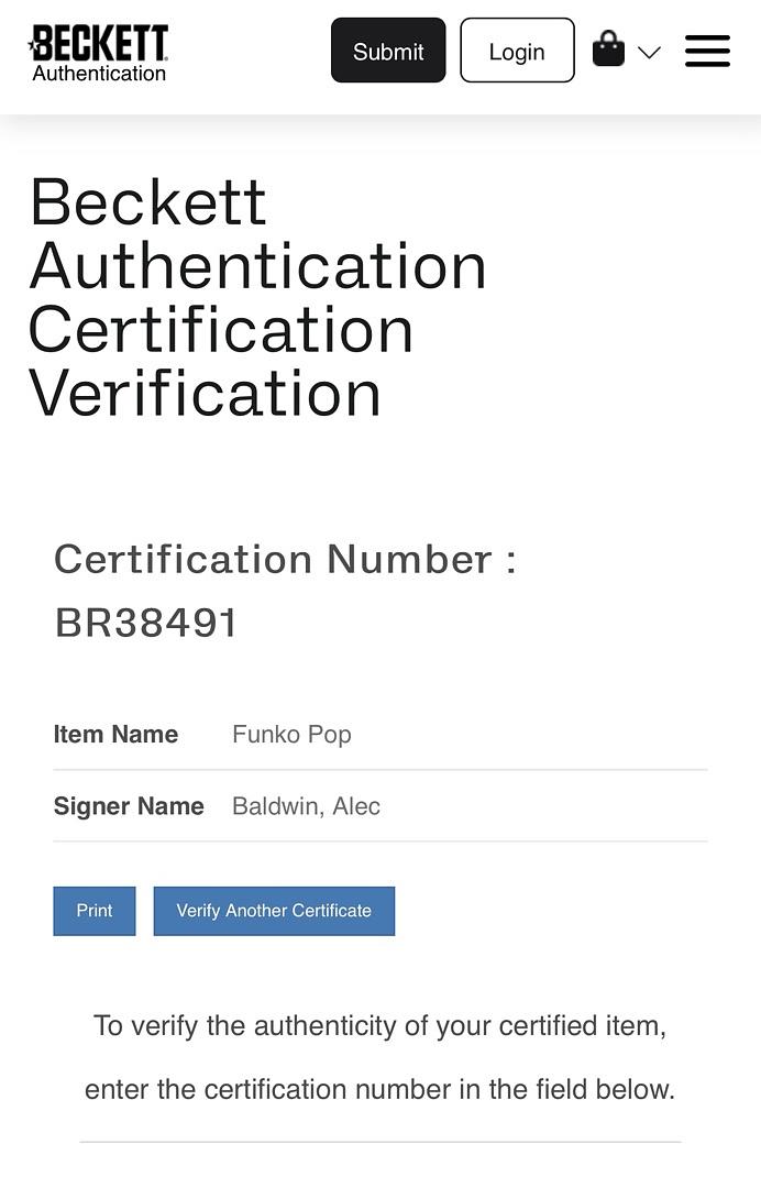 Alec Baldwin Signed Funko Pop #992 "Adam Maitland" (Beetlejuice) Blue Ink - Beckett COA