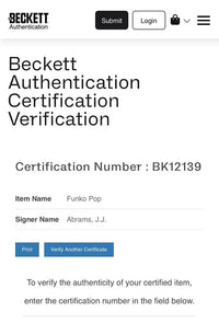 JJ Abrams Signed Funko Pop #640 "BB-8" (Star Wars)  - Beckett COA