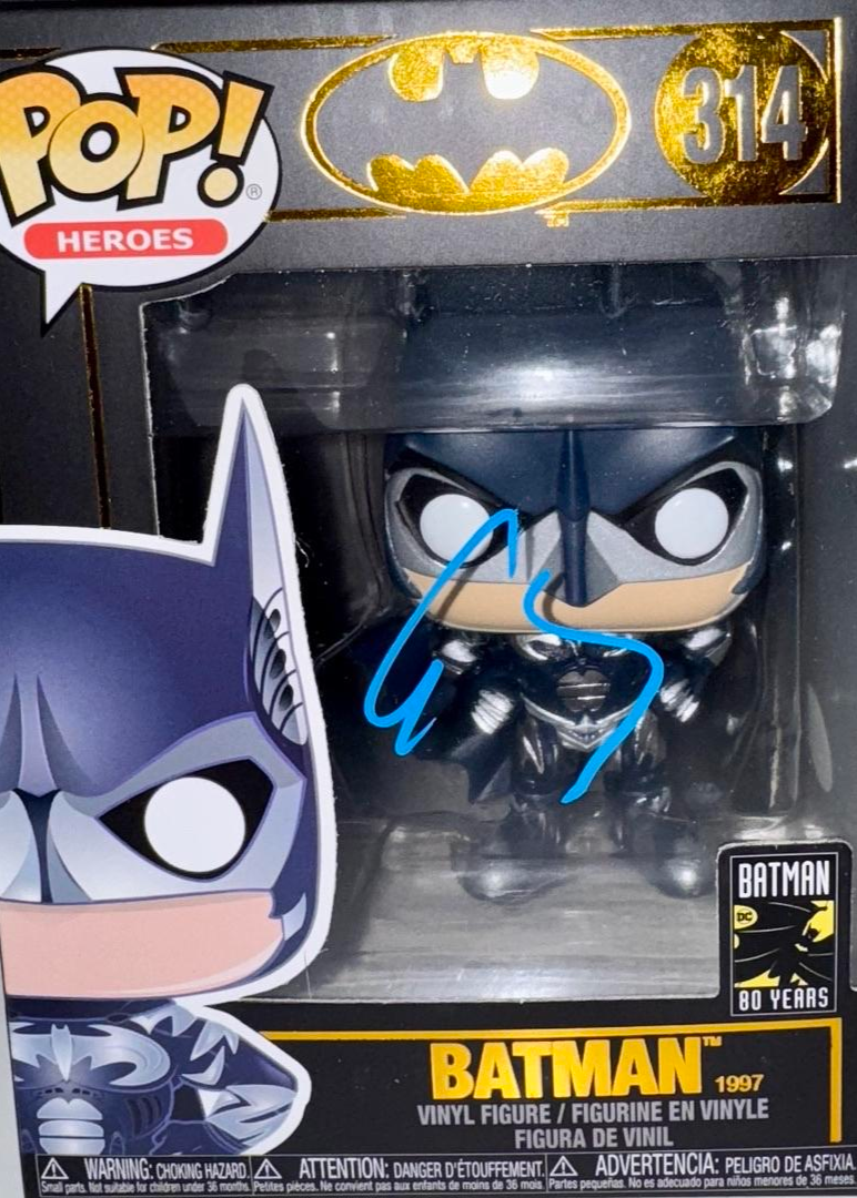 George Clooney Signed Funko Pop #314 Batman (Blue Ink) - ACOA #6