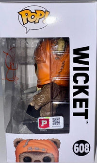 Warwick Davis Signed Funko Pop #608 "Wicket" (Star Wars) - Pristine COA #02