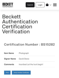 David Decio Signed 8x10 Photo (Harry Potter) - Beckett COA