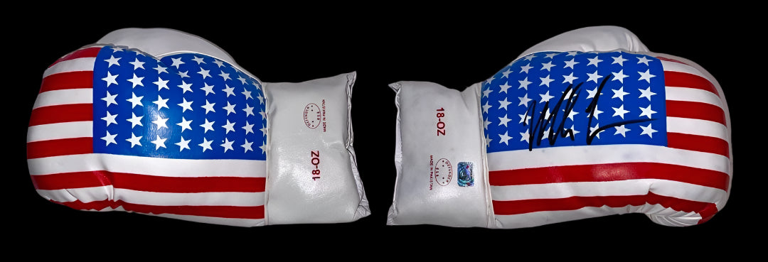 Mike Tyson Signed USA Last Punch Glove Set - Fiterman COA
