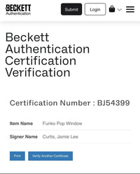 Jamie Lee Curtis Signed Funko Pop #03 Michael Myers Halloween (Blue Ink) - Beckett COA