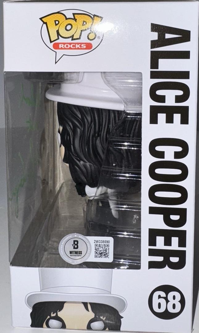 Alice Cooper Signed Funko Pop #68 "Schools Out" - Beckett COA #02