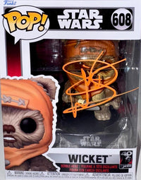 Warwick Davis Signed Funko Pop #608 "Wicket" (Star Wars) - Pristine COA #02