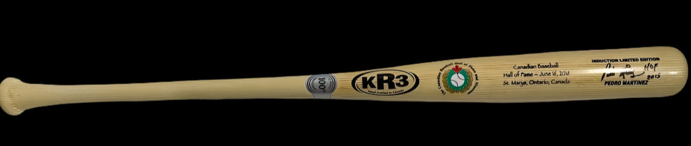 Pedro Martinez Autographed Limited Edition Blonde Canadian Baseball HOF Bat w/ Inscription (01)