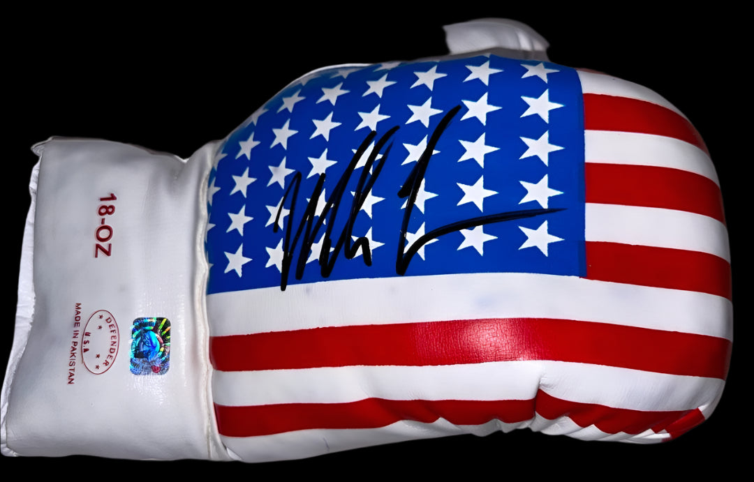 Mike Tyson Signed USA Last Punch Glove Set - Fiterman COA
