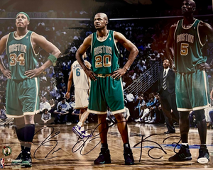 Paul Pierce, Ray Allen, Kevin Garnett Signed 16x20 Photo Boston Celtics - JSA/Fanatics COA