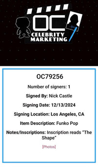 Nick Castle Signed Funko Pop #1156 "Michael Myers" (Halloween) - OC Celebrity Marketing #01