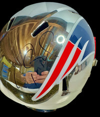 Tom Brady Autographed Full Size Chrome Replica Footbal Helmet Tristar & GOAT COA