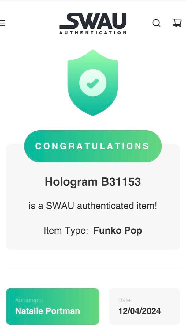 Natalie Portman Signed Funko Pop #1046 Thor Love & Thunder - SWAU COA