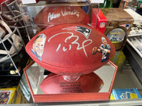 Tom Brady Autographed Custom Hand Painted 1/1 Duke Official Football w/career stats - Fanatics and GOAT COA