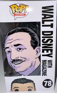 Walt Disney Funko Pop Icons Tone Rodriguez Artwork Sig Series #78 Limited "Walt w/Magazine" - 1 of 1