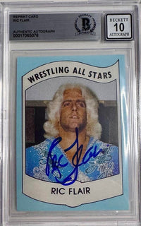 Ric Flair Signed 1982 All Stars Slabbed Card (Reprint) - Beckett Auto Grade 10 COA