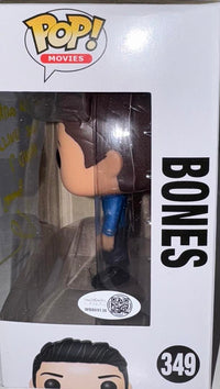 Karl Urban Signed Funko Pop #349 "Bones" (Star Trek) w/quote Yellow Ink - JSA COA