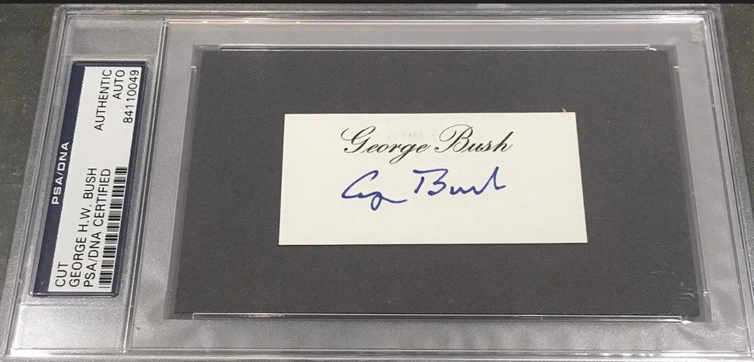President George Bush Cut Signature Card Slabbed - PSA/DNA