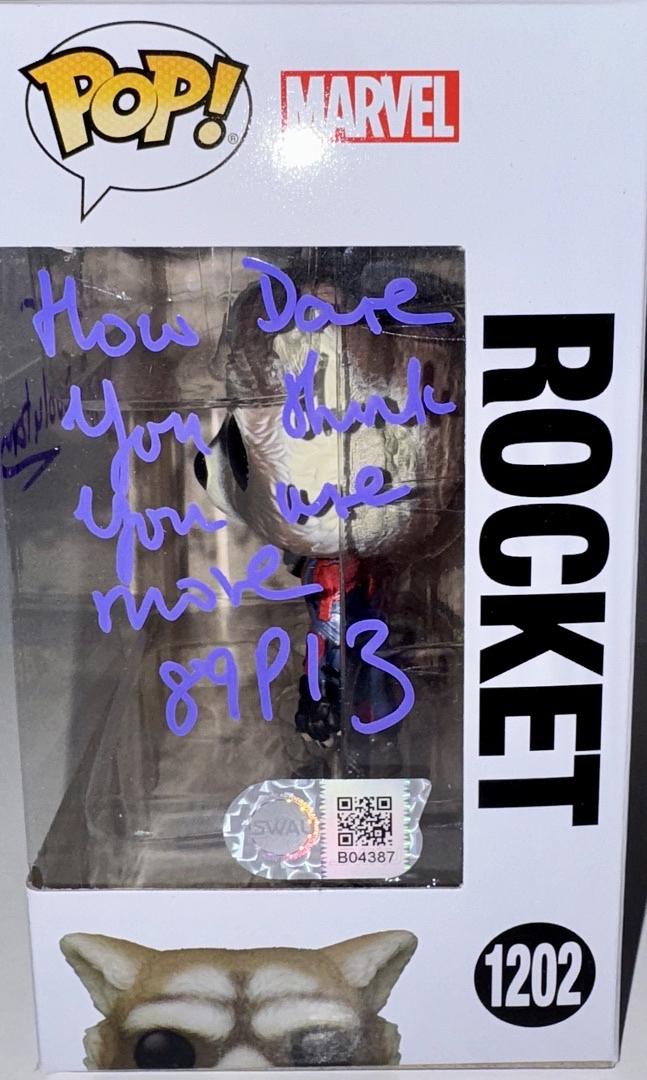 Chukwudi Iwuji Signed Funko Pop #1202 "Rocket Raccoon" (GOTG) w/ Inscription - SWAU