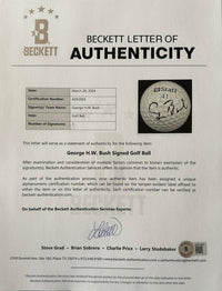 George Bush Signed Presidential Seal Golf Ball - Beckett COA #02 w/full letter of authenticity