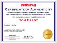 Tom Brady Autographed Full Size Chrome Replica Footbal Helmet Tristar & GOAT COA