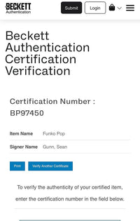 Sean Gunn Signed Funko Pop #1209 "Kraglin" (GOTG) - Beckett COA
