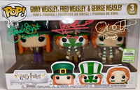 Bonnie Wright James Phelps Oliver Phelps RARE Signed Funko Pop Harry Potter Weasley Family - Official Pix COA
