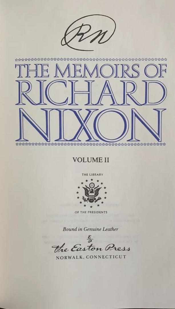Richard Nixon Autographed Memoirs Volume I &II  - Easton Press