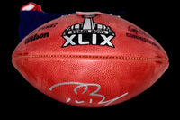 Tom Brady Autographed NFL Duke Super Bowl XLIX Football Fanatics and GOAT COA