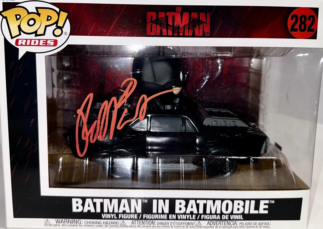 Robert Pattinson Signed Funko Pop #282 Deluxe Batman In Batmobile - Celebrity Authentics
