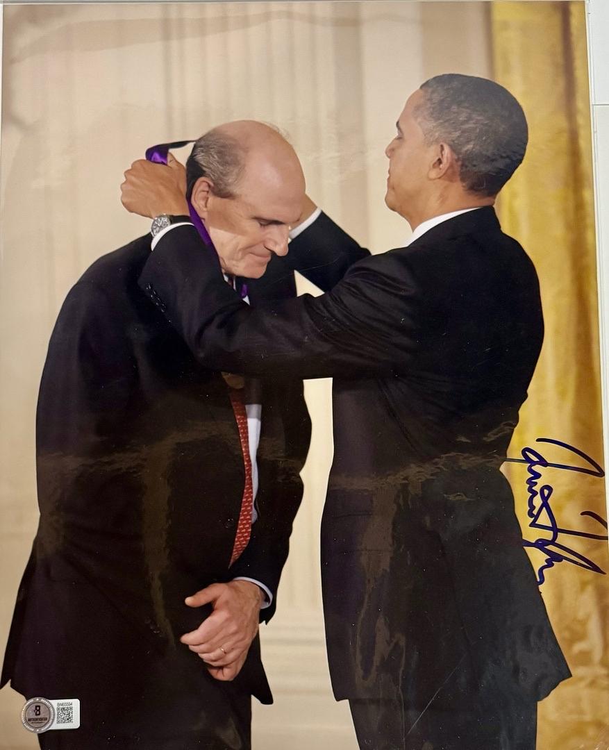 James Taylor Signed 11x14 Photo with Barack Obama - JSA COA