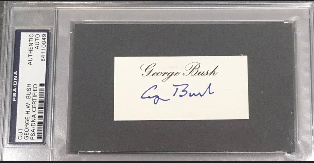 President George Bush Cut Signature Card Slabbed - PSA/DNA