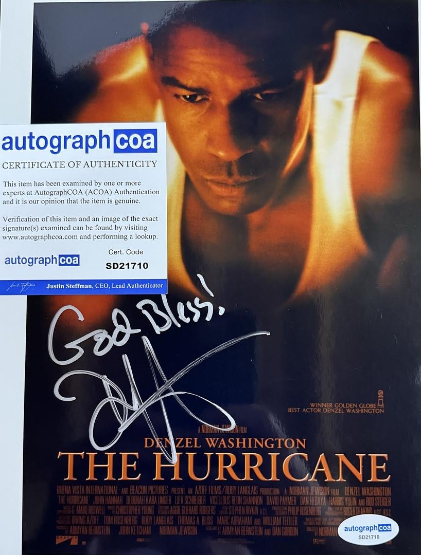 Denzel Washington Signed 8x10 Photo (The Hurricane) - ACOA