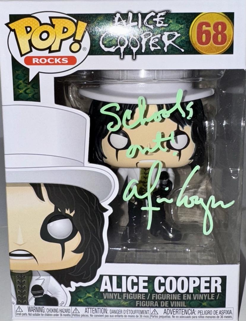 Alice Cooper Signed Funko Pop #68 "Schools Out" - Beckett COA #02