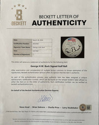 George Bush Signed Cape Arundel Golf Ball - Beckett COA w/full letter of authenticity