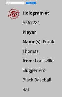 Frank Thomas Autographed Black Louisville Slugger Baseball Bat  w/ Schwartz COA