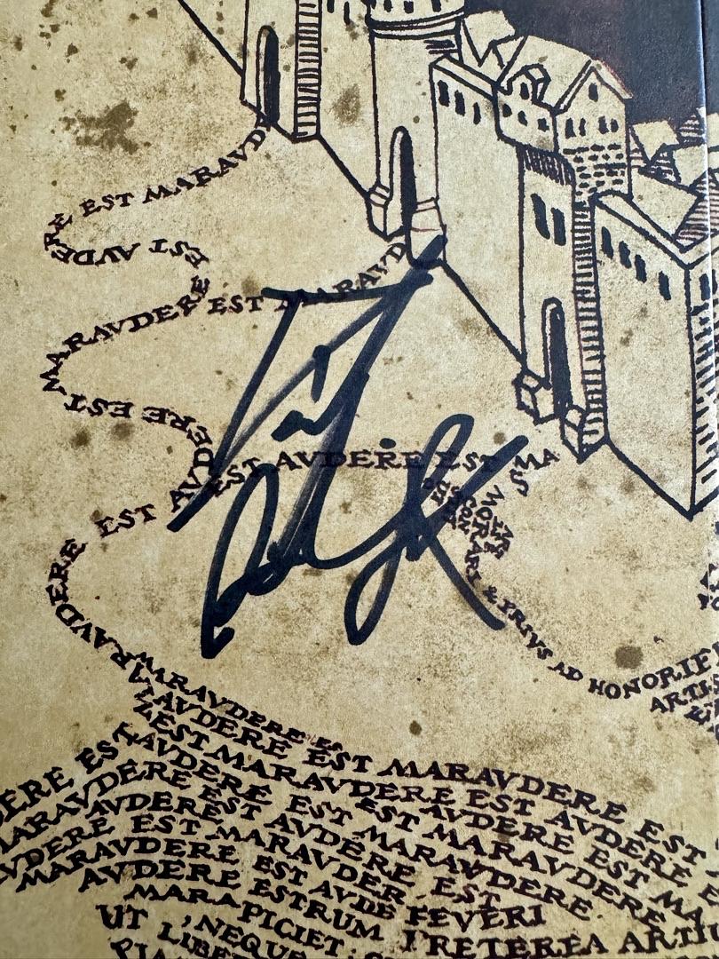 Daniel Radcliffe Signed 13x19 Marauders Map and together with cast signed Playbill (Harry Potter) - JSA COA