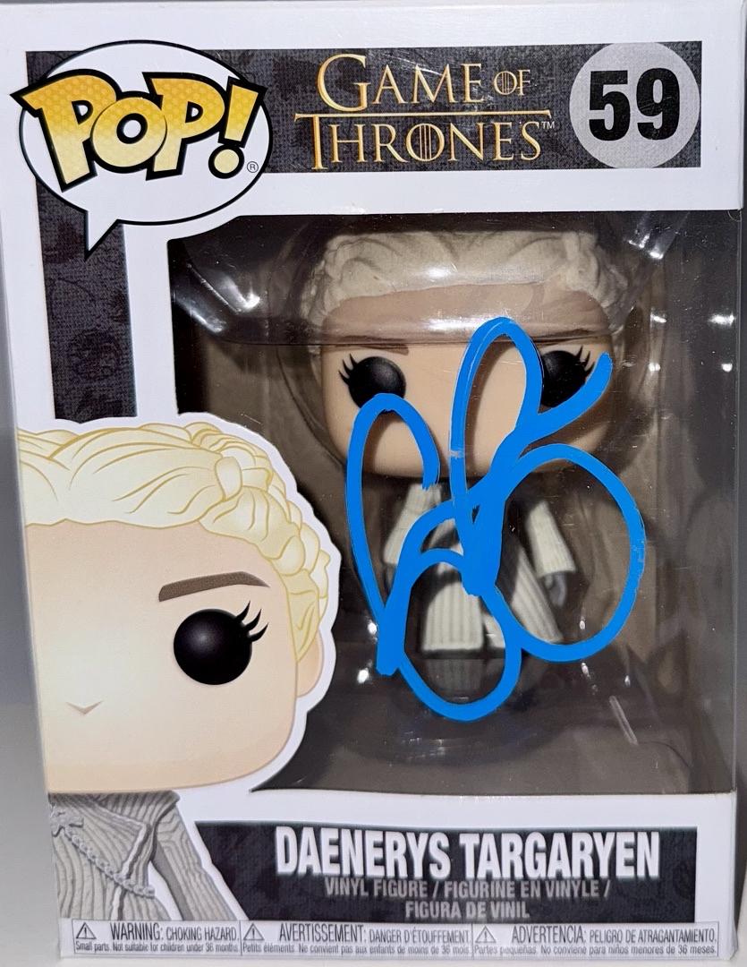 Emilia Clarke Signed Funko Pop #59 Daenerys Targaryen (Blue Ink) - Beckett COA
