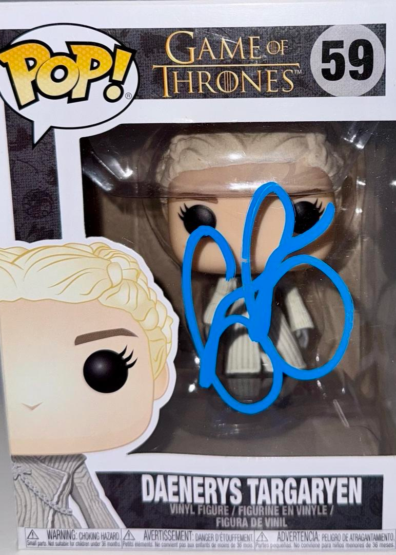 Emilia Clarke Signed Funko Pop #59 Daenerys Targaryen (Blue Ink) - Beckett COA