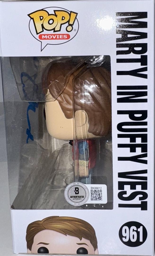 Michael J Fox Signed Funko Pop #961 Marty McFly Back To The Future - Beckett COA #05