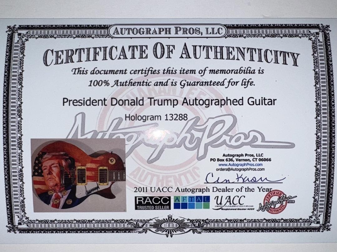 Donald Trump Signed Guitar - ACOA