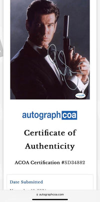 Pierce Brosnan Signed 8x10 Photo (James Bond) - ACOA