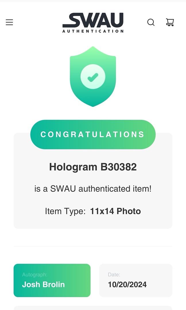 Josh Brolin Signed 11x14 Photo (Deadpool) - SWAU